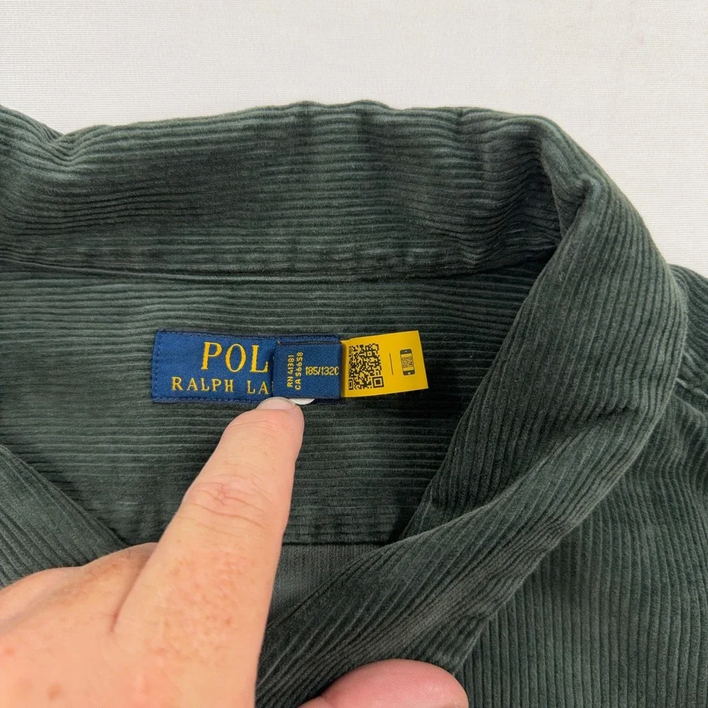 Ralph Lauren Men's Big & Tall Corduroy Camp Shirt Size 2XLT